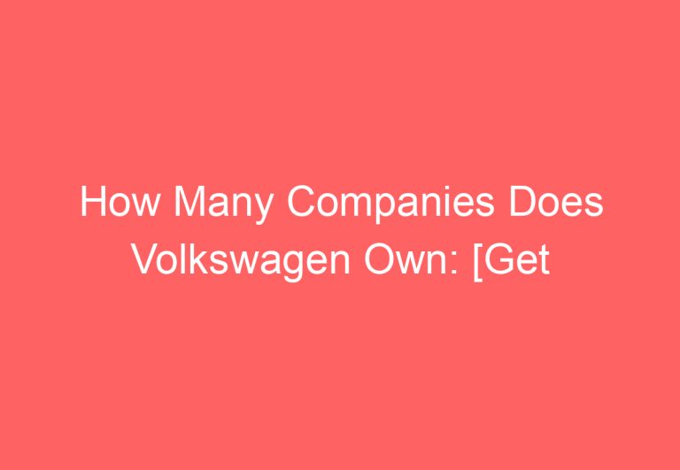 How Many Companies Does Volkswagen Own: [Get Answer]