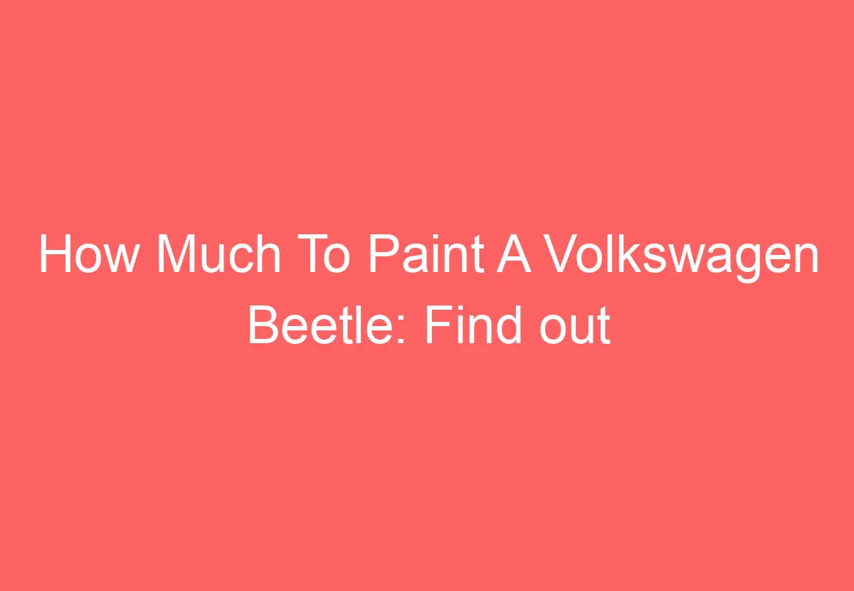 How Much To Paint A Volkswagen Beetle Find Out VolkswagenBuddy