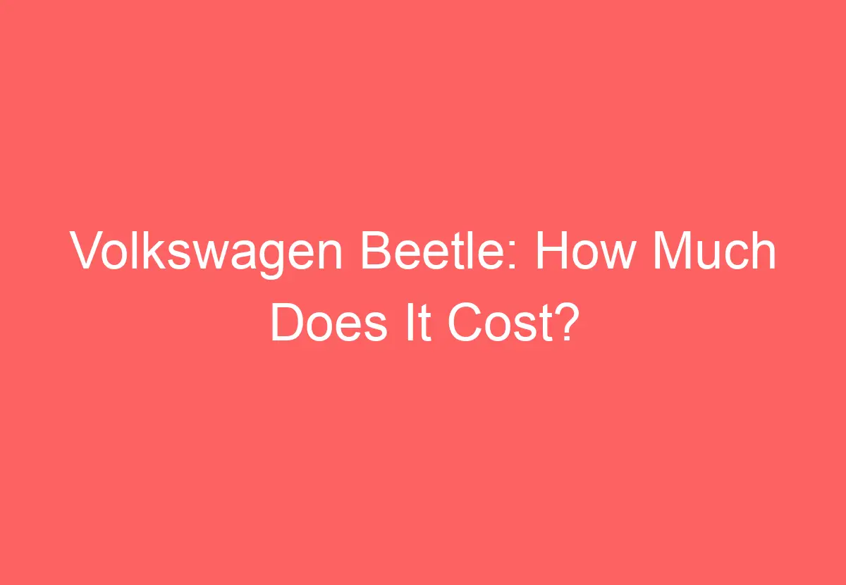 Volkswagen Beetle How Much Does It Cost? VolkswagenBuddy