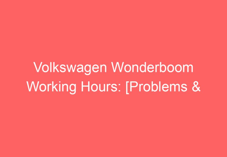 Volkswagen Wonderboom Working Hours: [Problems & Solutions]