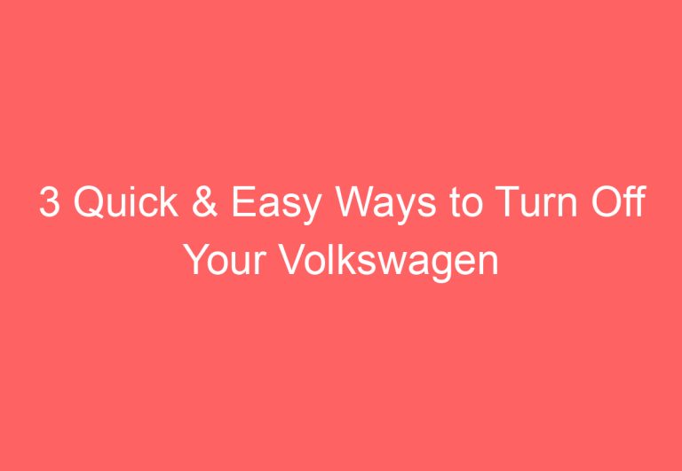 3 Quick & Easy Ways to Turn Off Your Volkswagen Check Engine Light