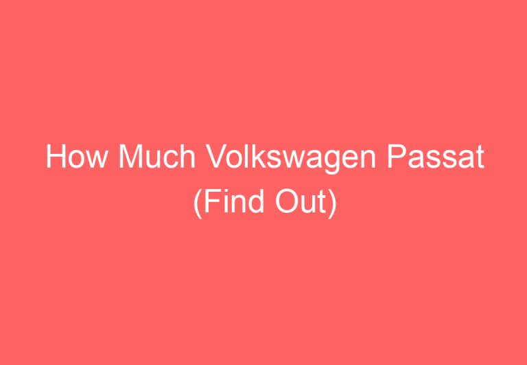 How Much Volkswagen Passat (Find Out)