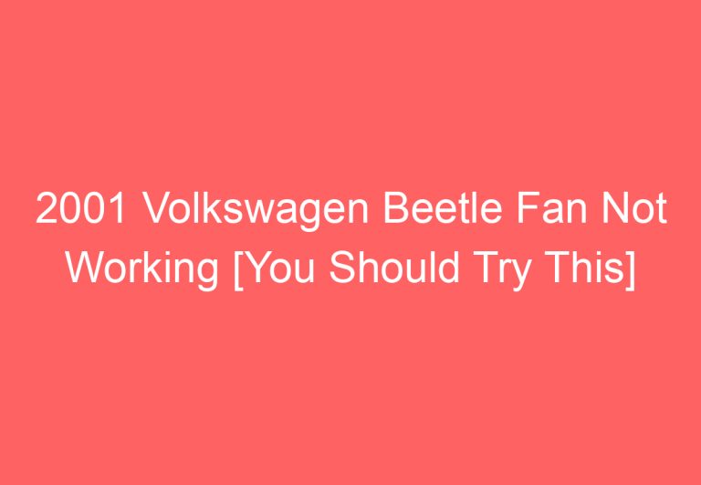 2001 Volkswagen Beetle Fan Not Working [You Should Try This]