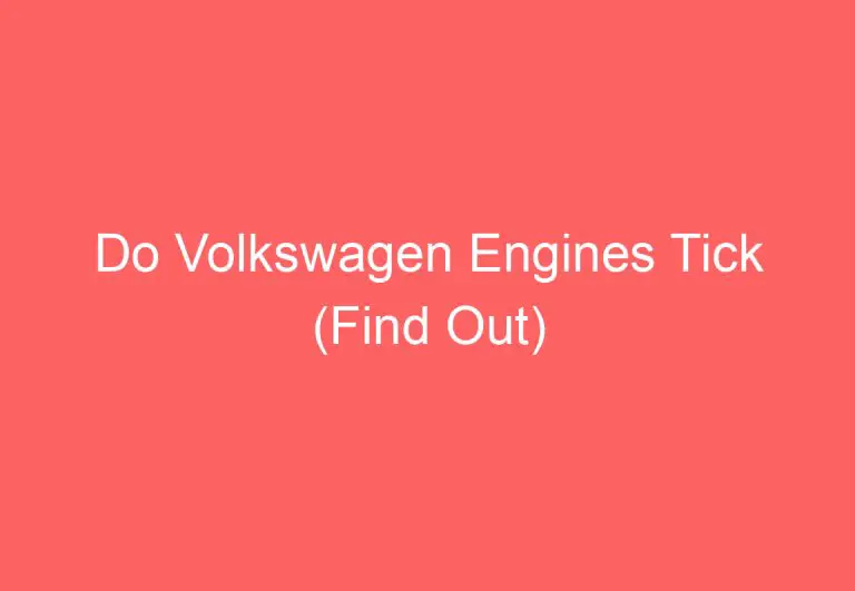 Do Volkswagen Engines Tick (Find Out)