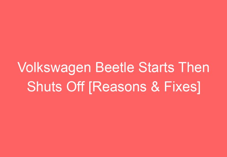 Volkswagen Beetle Starts Then Shuts Off [Reasons & Fixes]