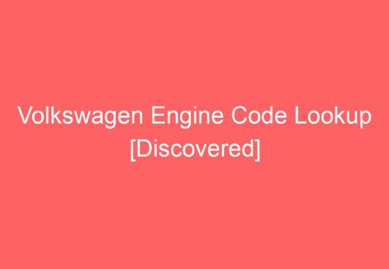 Volkswagen Engine Code Lookup [Discovered]