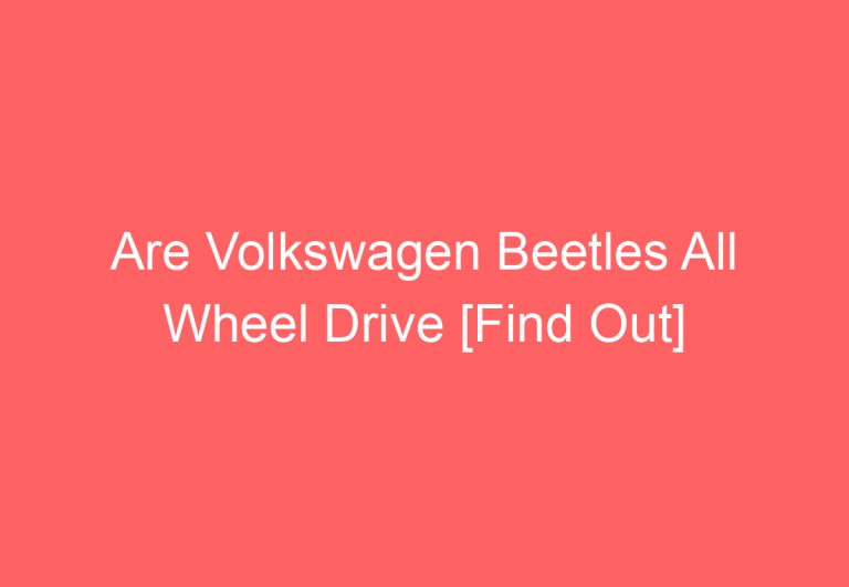 Are Volkswagen Beetles All Wheel Drive [Find Out]