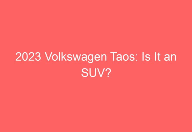 2023 Volkswagen Taos: Is It an SUV?