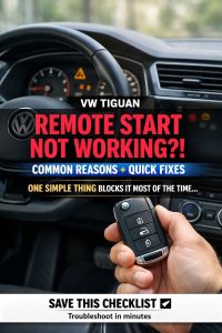 Vw Tiguan Remote Start Not Working